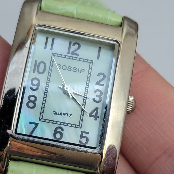 Vintage Watches Gossip Green Strap Quartz Watch with Silver Rectangular Case - Picture 6 of 10